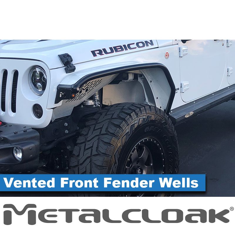 Metalcloak Vented Aluminum Replacement Inner Fender Set, Black Powdercoat - Jeep JK & JKU - 2