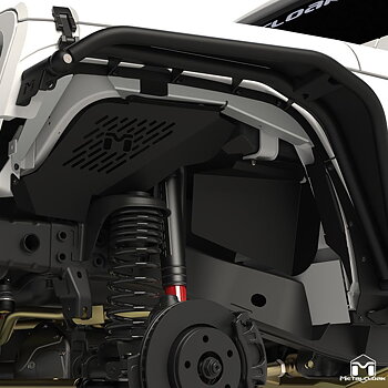 METALCLOAK Vented Aluminum Replacement Inner Fender Set, Black Powdercoat - JK & JKU