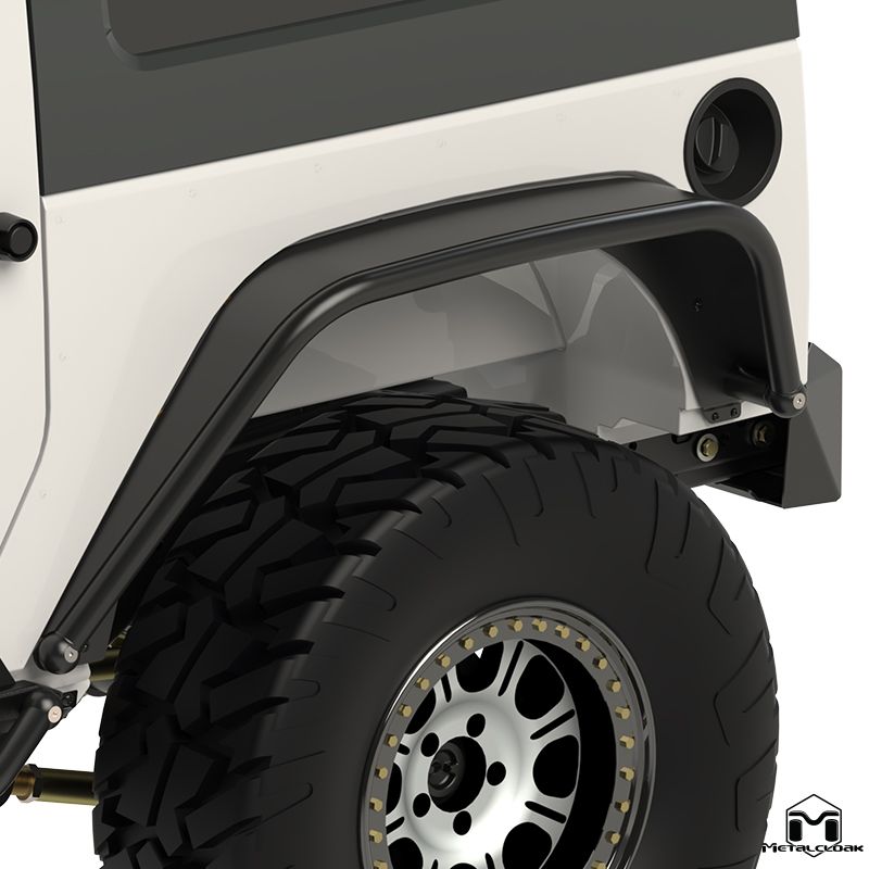 Metalcloak Overland Tube Fenders, Rear, Black Powdercoat - Jeep JK & JKU