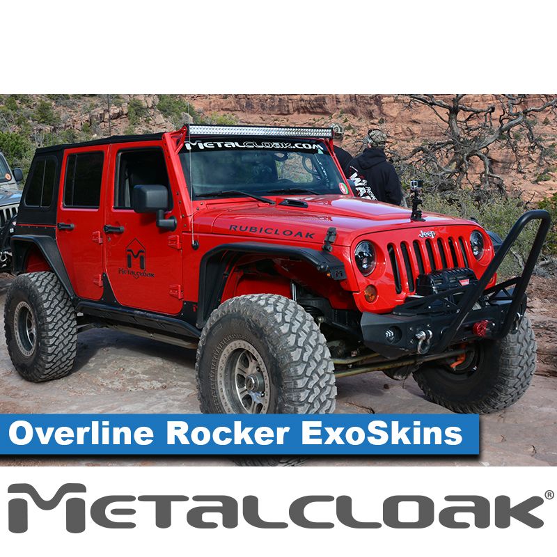 METALCLOAK Overline Rocker Exo Skin, Pair, Black Powdercoat - JKU ...