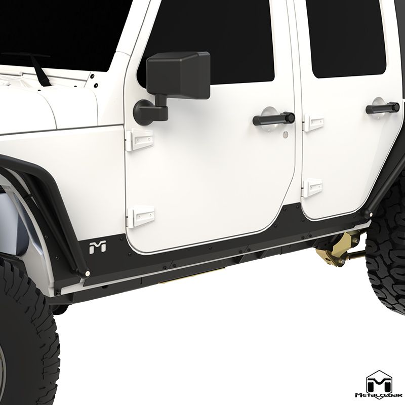 Metalcloak Overline Rocker Exo Skin, Pair, Black Powdercoat - Jeep JKU
