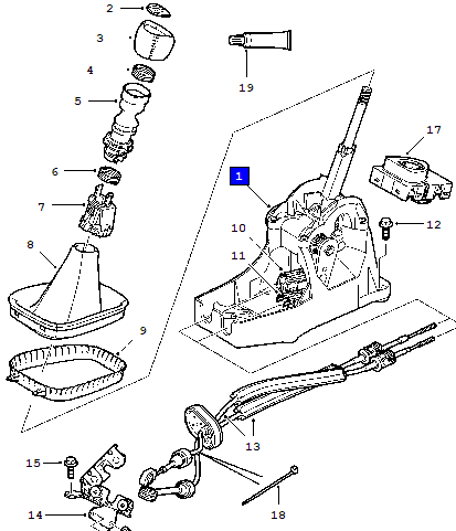Gear lever 9-3 1,8i Man 5-vx