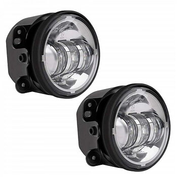 JW Speaker LED Fog Lights Round Chrome 4.5", 6145 J Series - Jeep JK & JKU