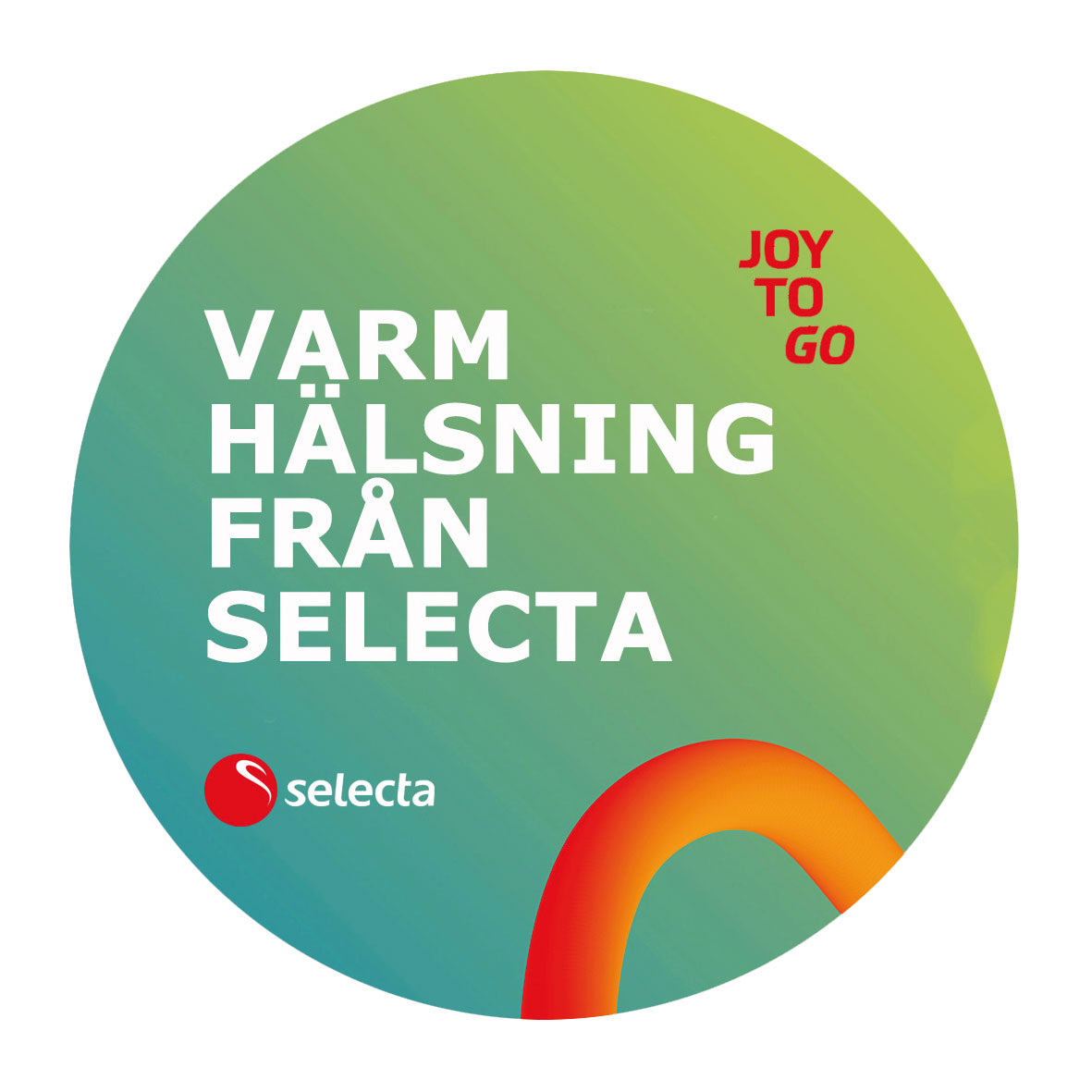 Dekal "Varm hälsning från Selecta" 87 mm diam