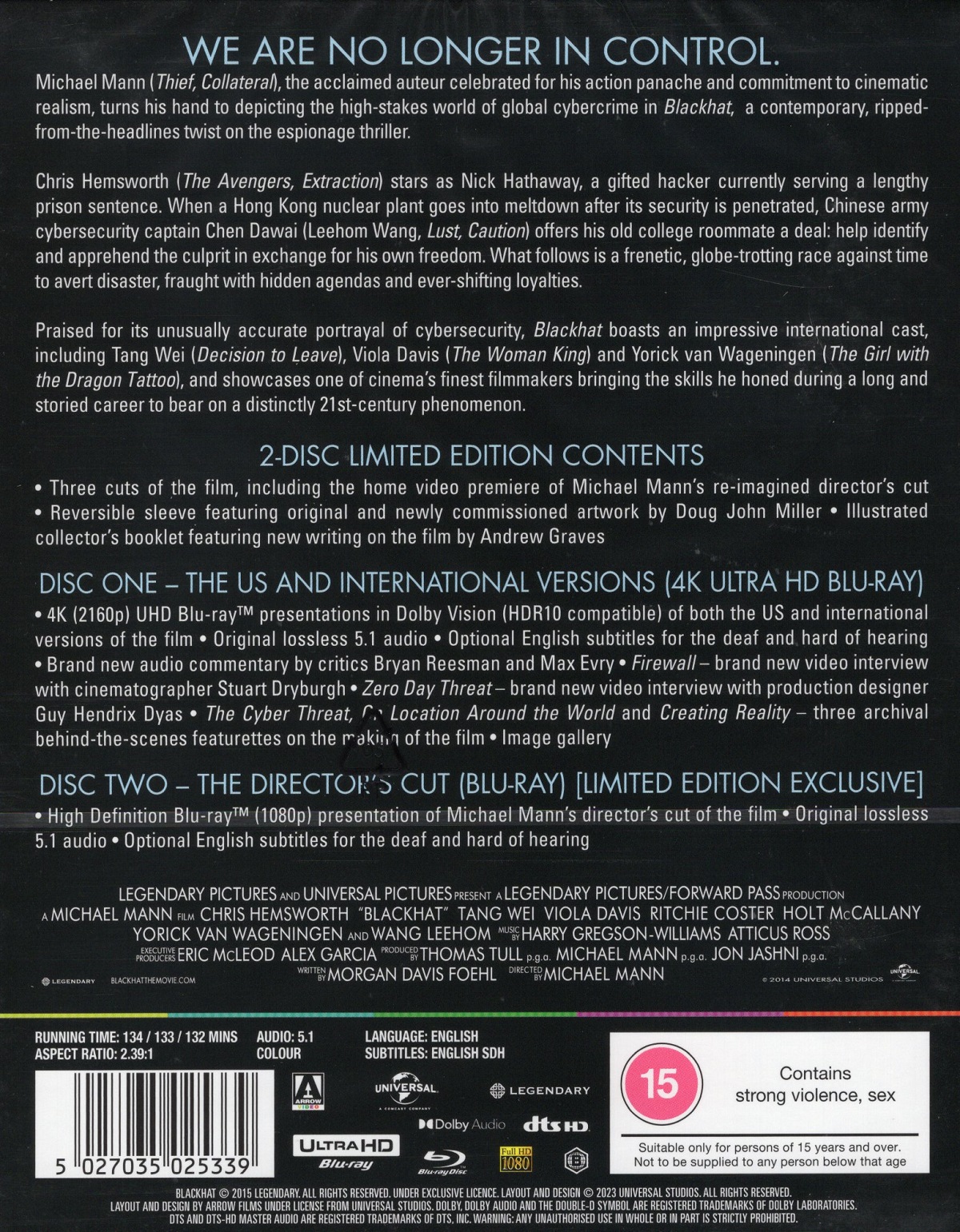 Blackhat (Limited Edition) (ej svensk text) (4K Ultra HD) - 2