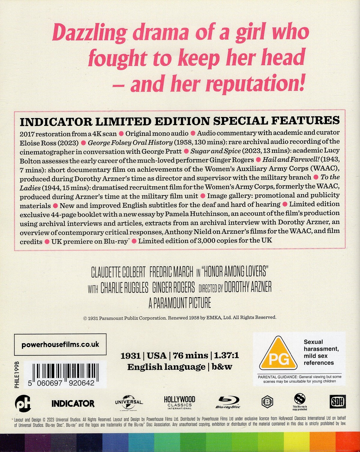 Honor Among Lovers (Limited Edition) (ej svensk text) (Blu-ray) - 2