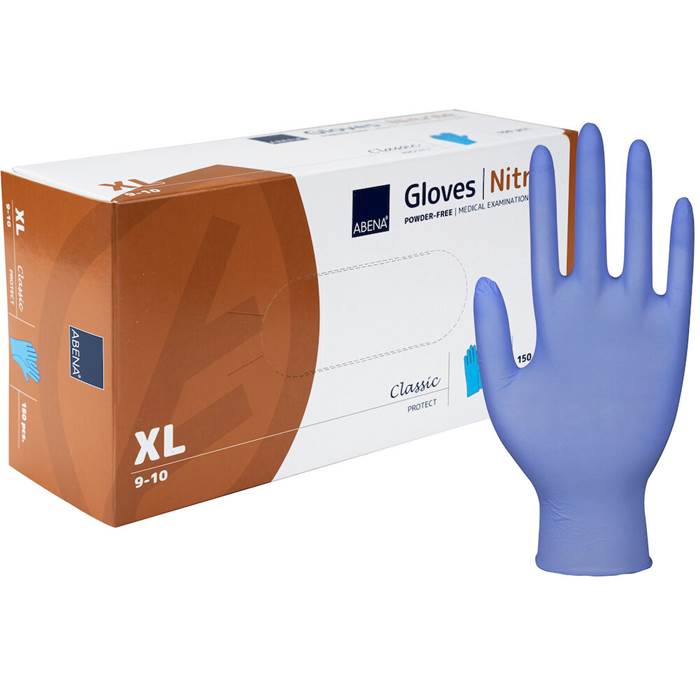 Handske nitril blå XL 150/fp