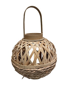 Lykta Flätad Bambu Rund 