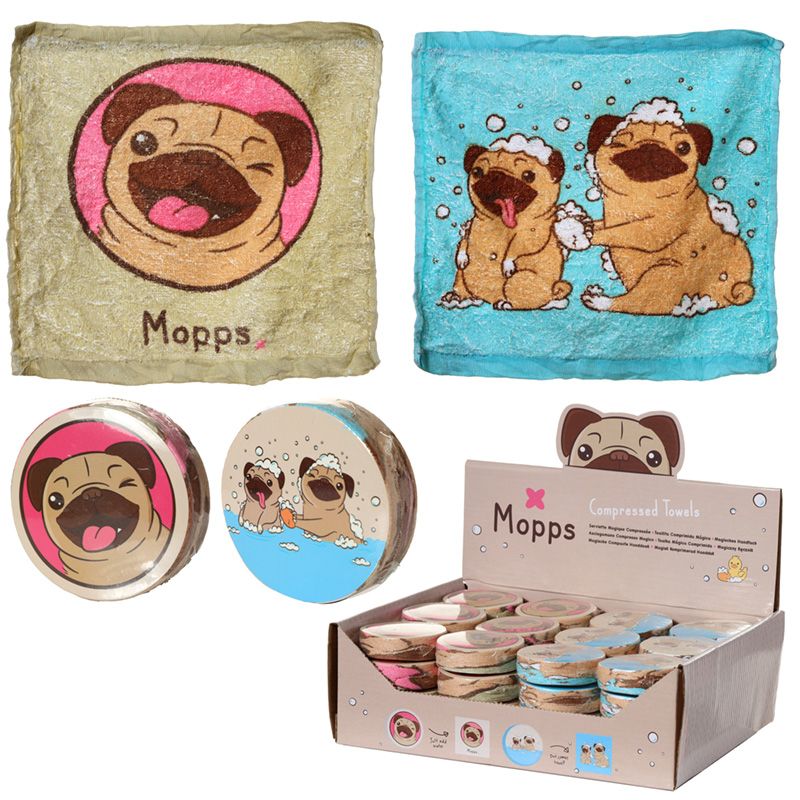 Komprimerad Resehandduk - Mops - 2