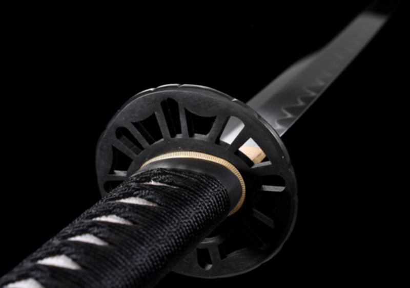 Hög kvalitet-full Tang-Handed Samurai Katana - Brun Svart - 4