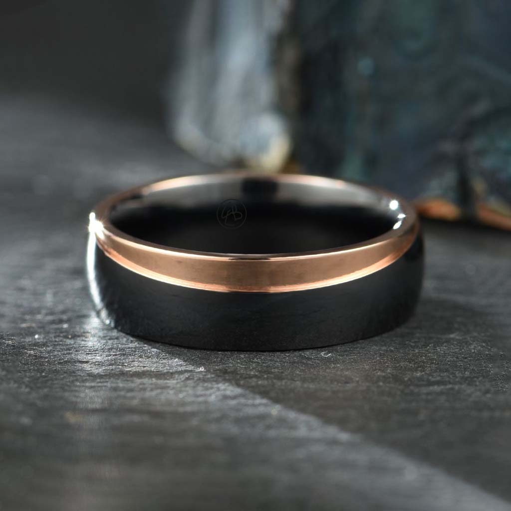 A luxurious ring in Scandinavian design for men made of Black Titanium