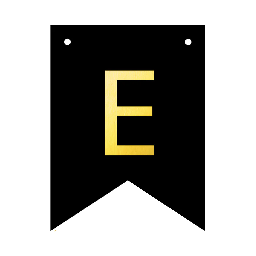 Flaggvimpel bokstav "E" - Svart