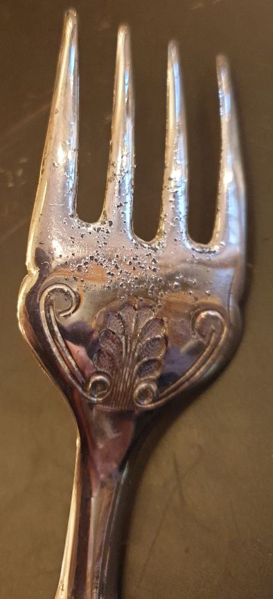 Mayell English seashell serving fork electroplate - 2