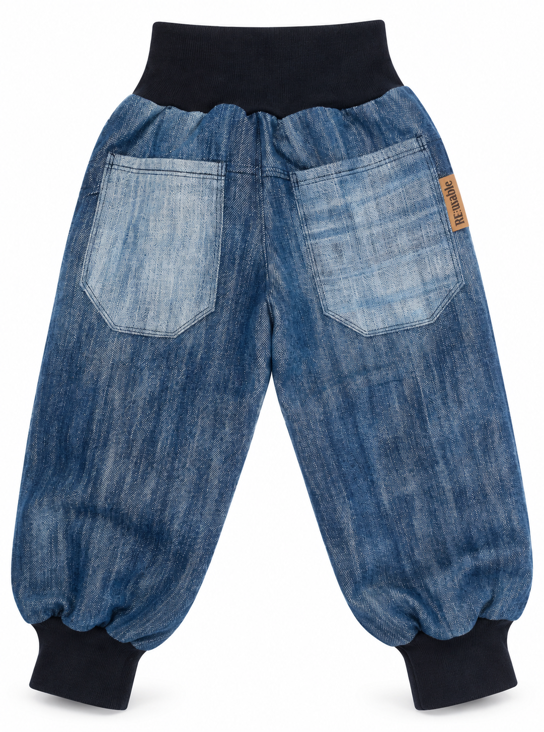 Muddjeans Reuse i återbrukad denim – blå med svarta muddar | 98/104 - 2