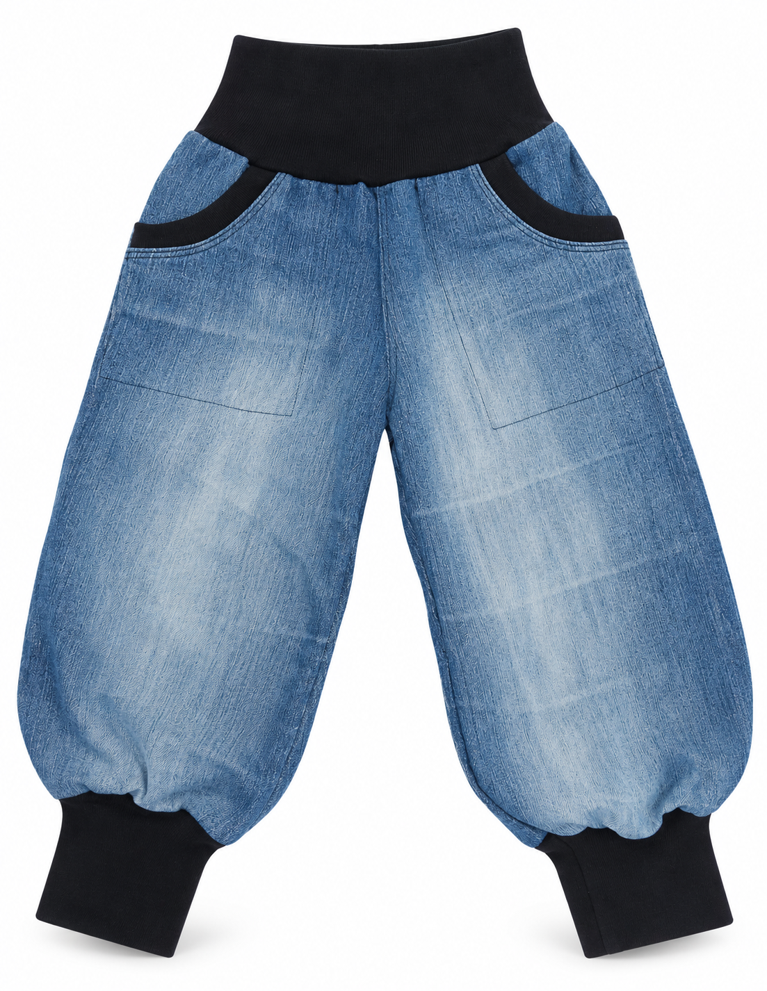 Muddjeans Reuse i återbrukad denim – ljusblå med svarta muddar | 86/92