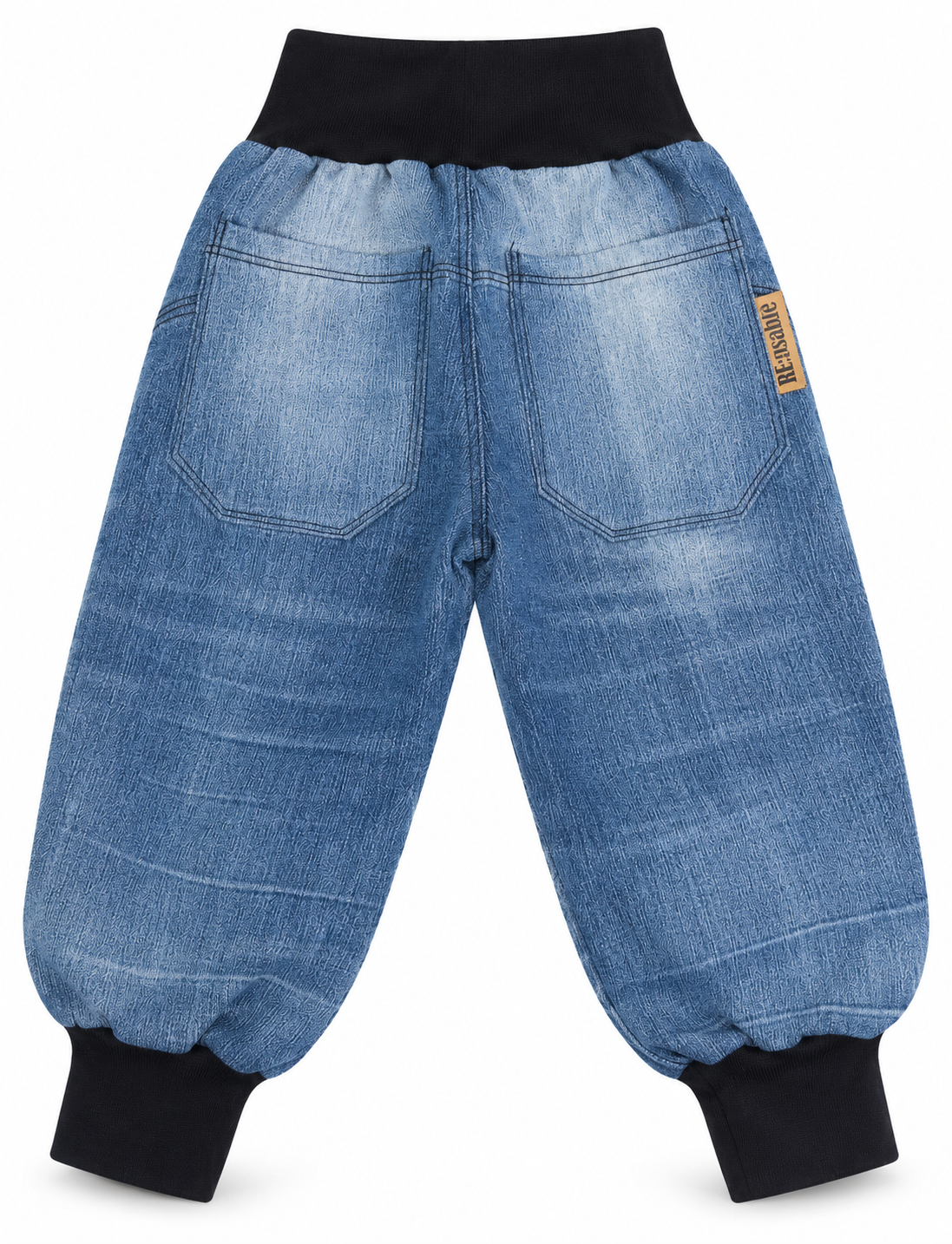 Muddjeans Reuse i återbrukad denim – ljusblå med svarta muddar | 86/92 - 2