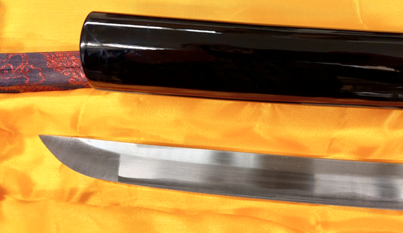 Handsmidda samurai svärd (Katana)  -  Samurai med Drake Tsuba med Text Samurai - 3