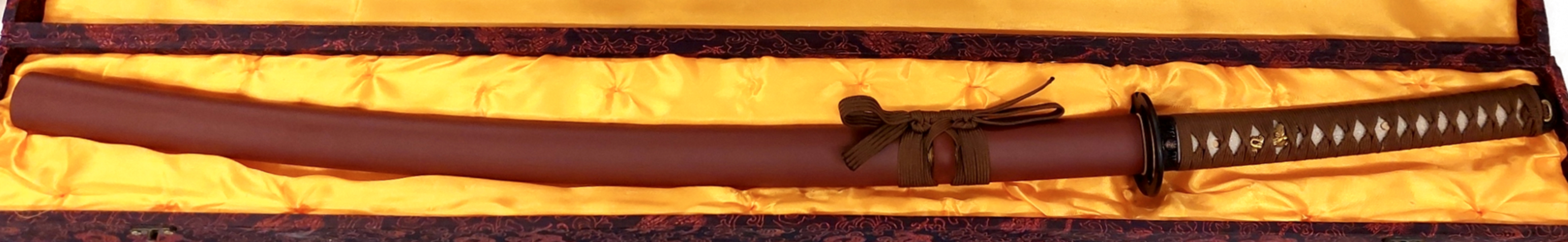 Handsmidda samurai svärd (Katana)  -  Tegelröd  - 5