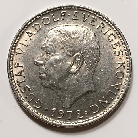 5 kr 1972 utan strömmar 1+