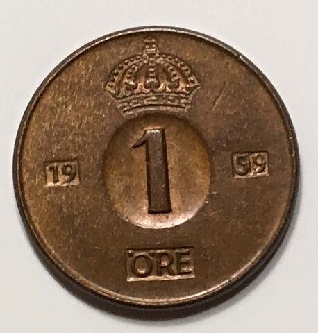 1 öre 1959 5/9 1+