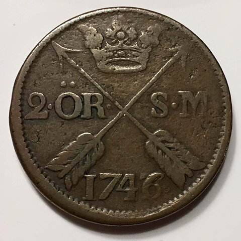 2 ör SM 1746 på 7 (tydlig) yngre Sveakronor 1
