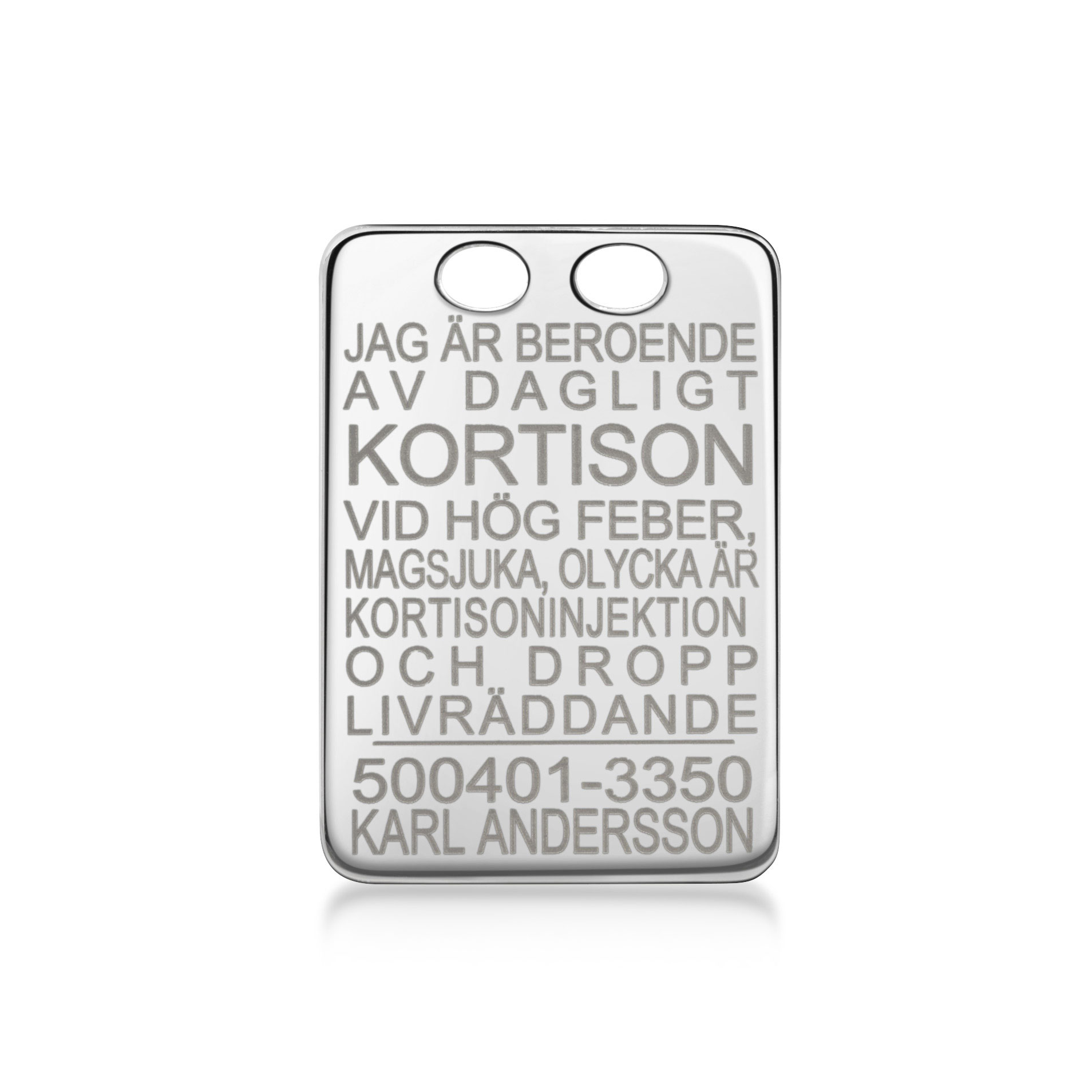 Kortinsonbricka Vitguld 18k