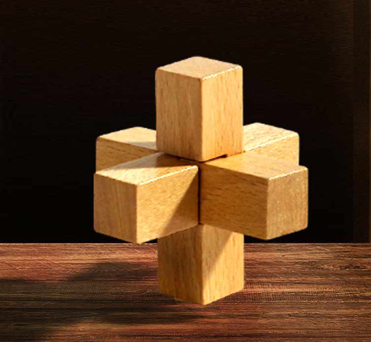 Brain Exercise Wooden Puzzle Difficulty Level 1 - 6