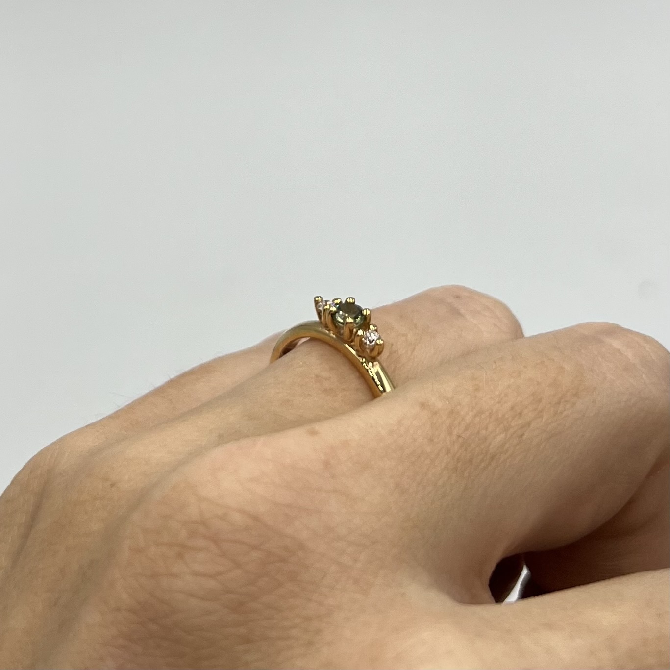 Ring Louise handgjord grön safir guld 18 karat  - 3