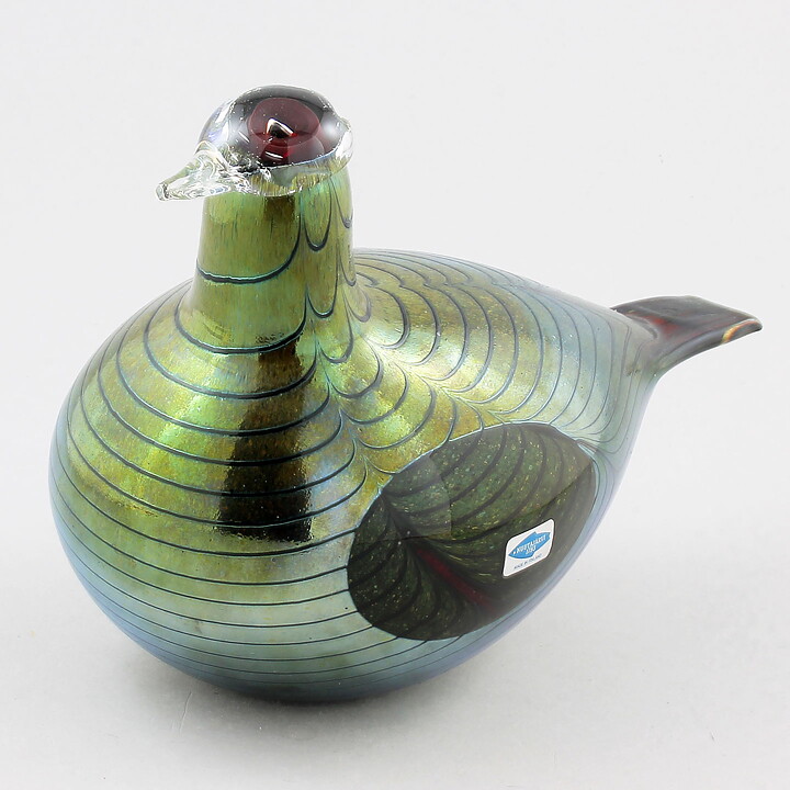 オイバ・トイッカ キジ Pheasant  ガラスの鳥 オブジェ 置物 1981年 23 cm (4)