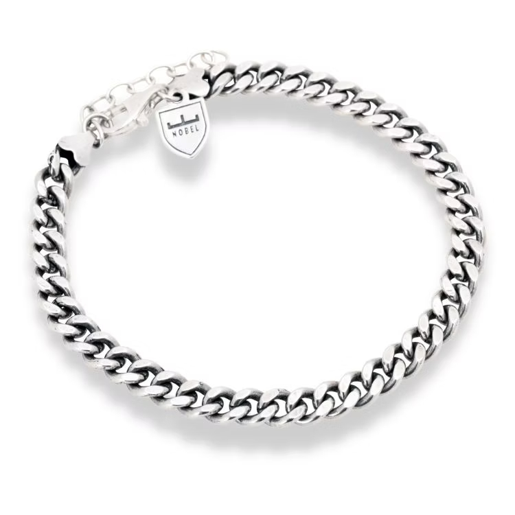 Nobel armband pansar 6mm silver