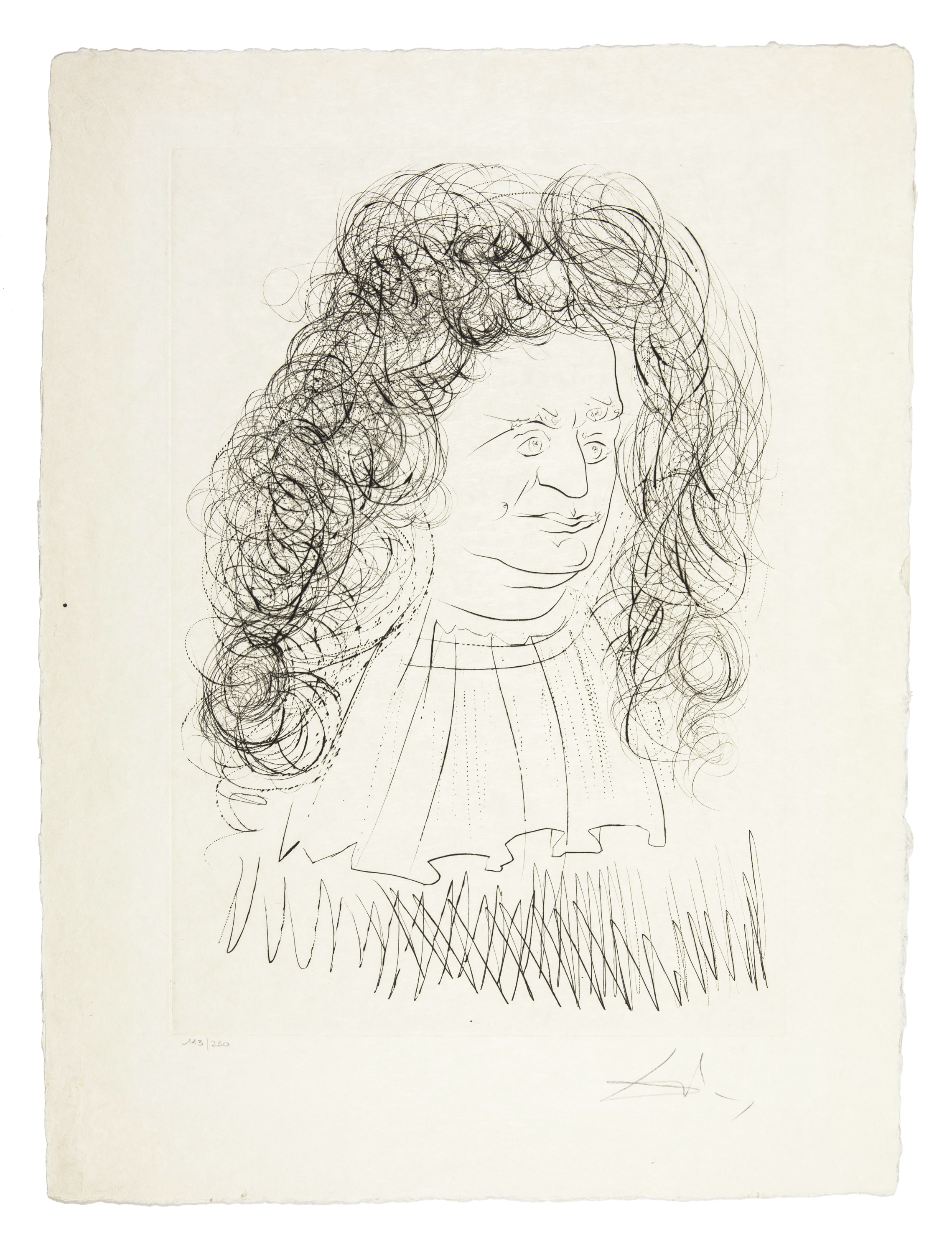 Portrait of La Fontaine - Le Bestiaire de La Fontaine Dalinisé