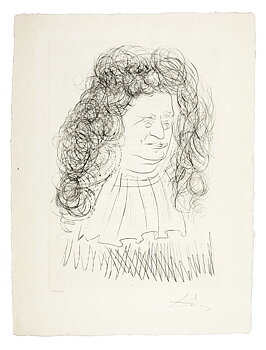Portrait of La Fontaine - Le Bestiaire de La Fontaine Dalinisé