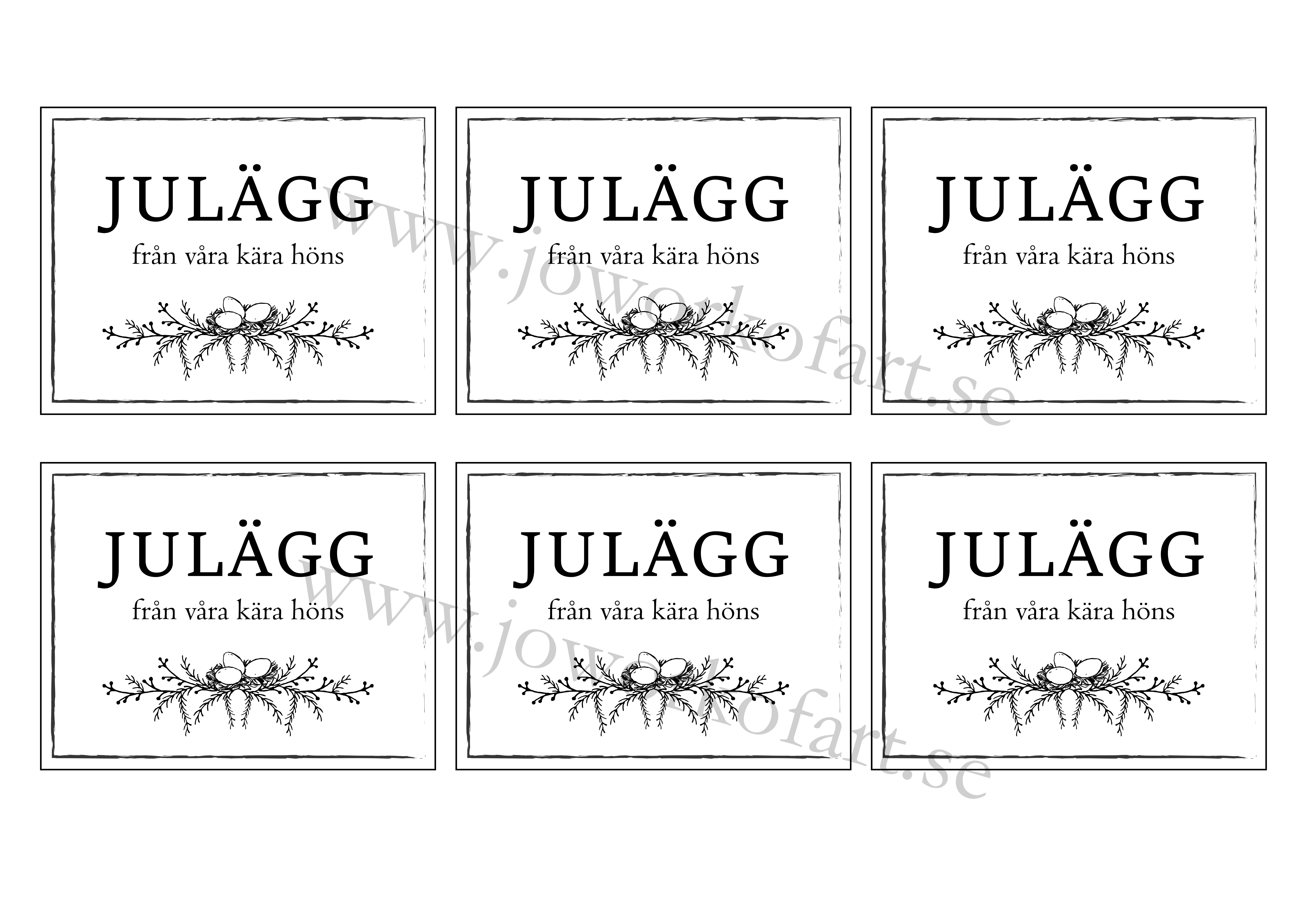 Etikett Julägg från våra kära höns 9x7cm (Digital produkt)