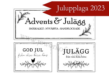 Julupplaga hönsetiketter set med 3 olika motiv (Digital produkt)