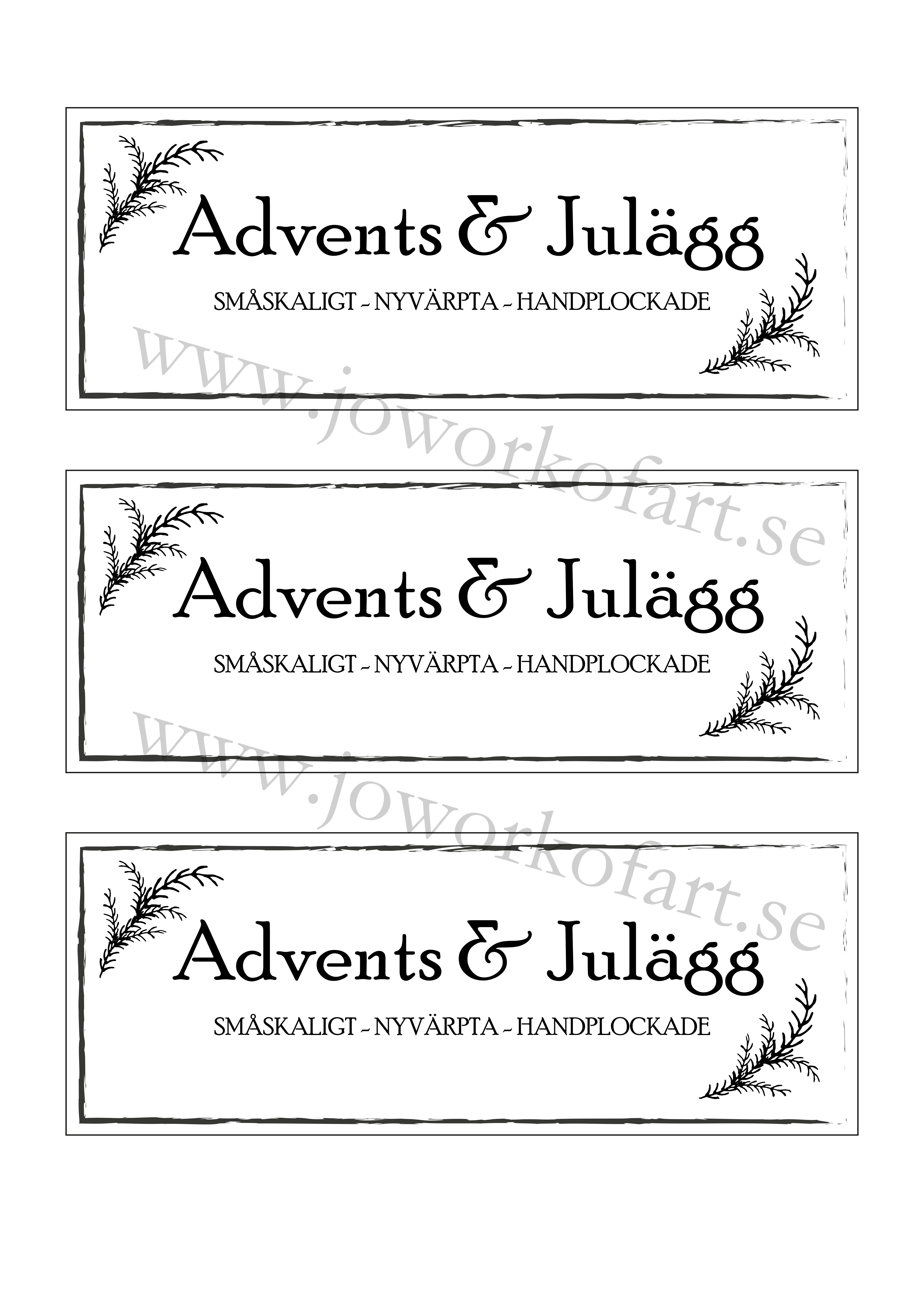 Julupplaga hönsetiketter set med 3 olika motiv (Digital produkt) - 3
