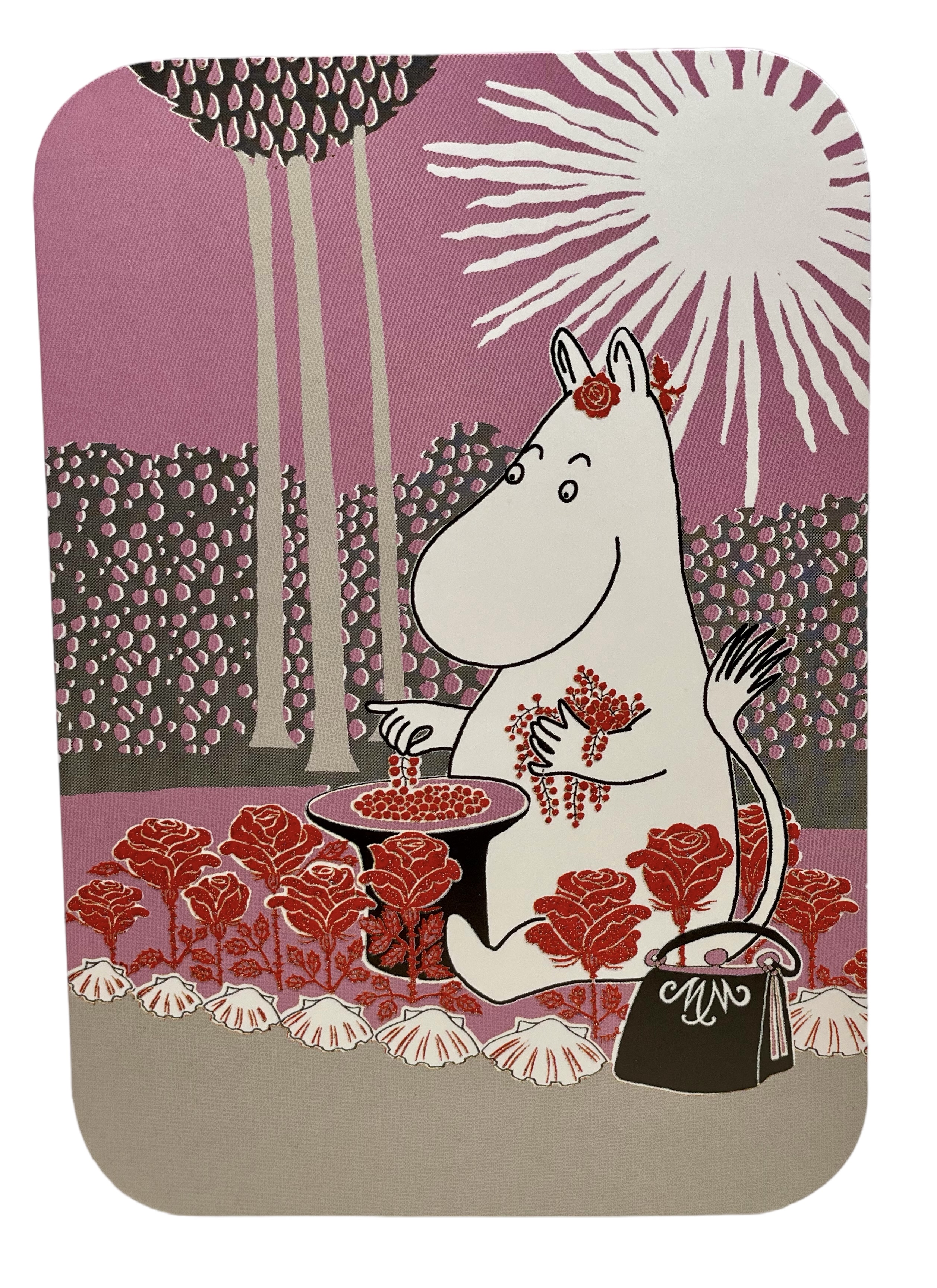 Double Folded Moomin Card + Envelope - Moominmamma clearing berries