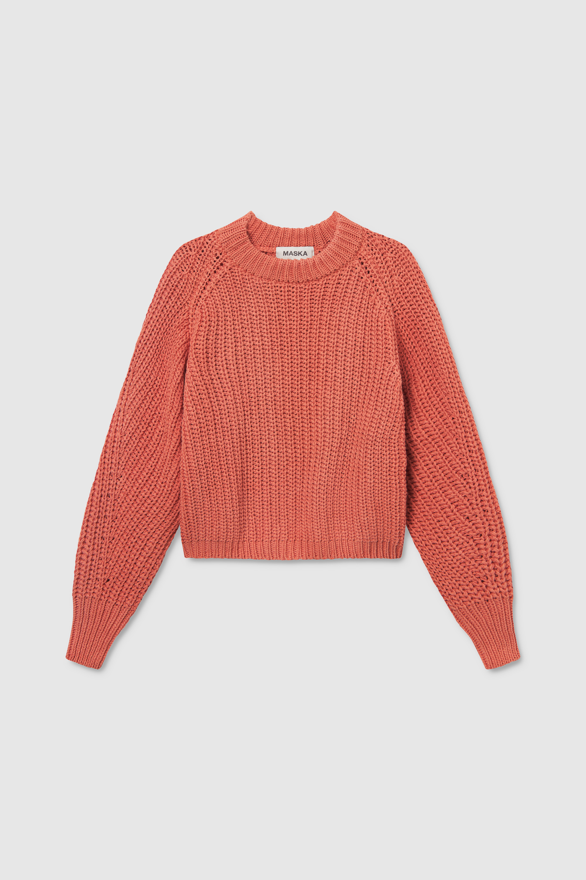 Frame Crop Crewneck Organic Cotton Sweater - Orange - Size Small 2024