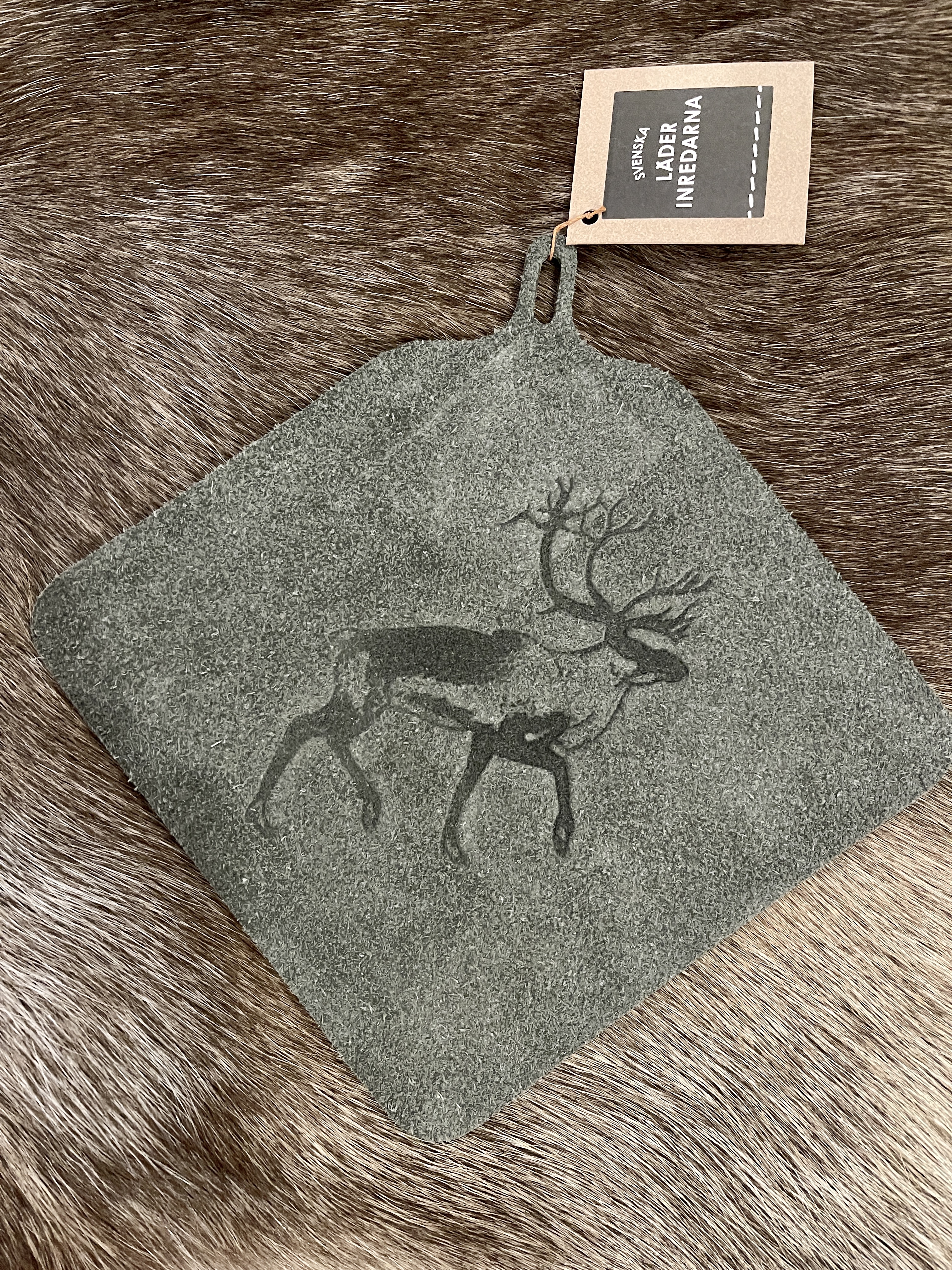 Topflappen  Wildleder grau, Ren