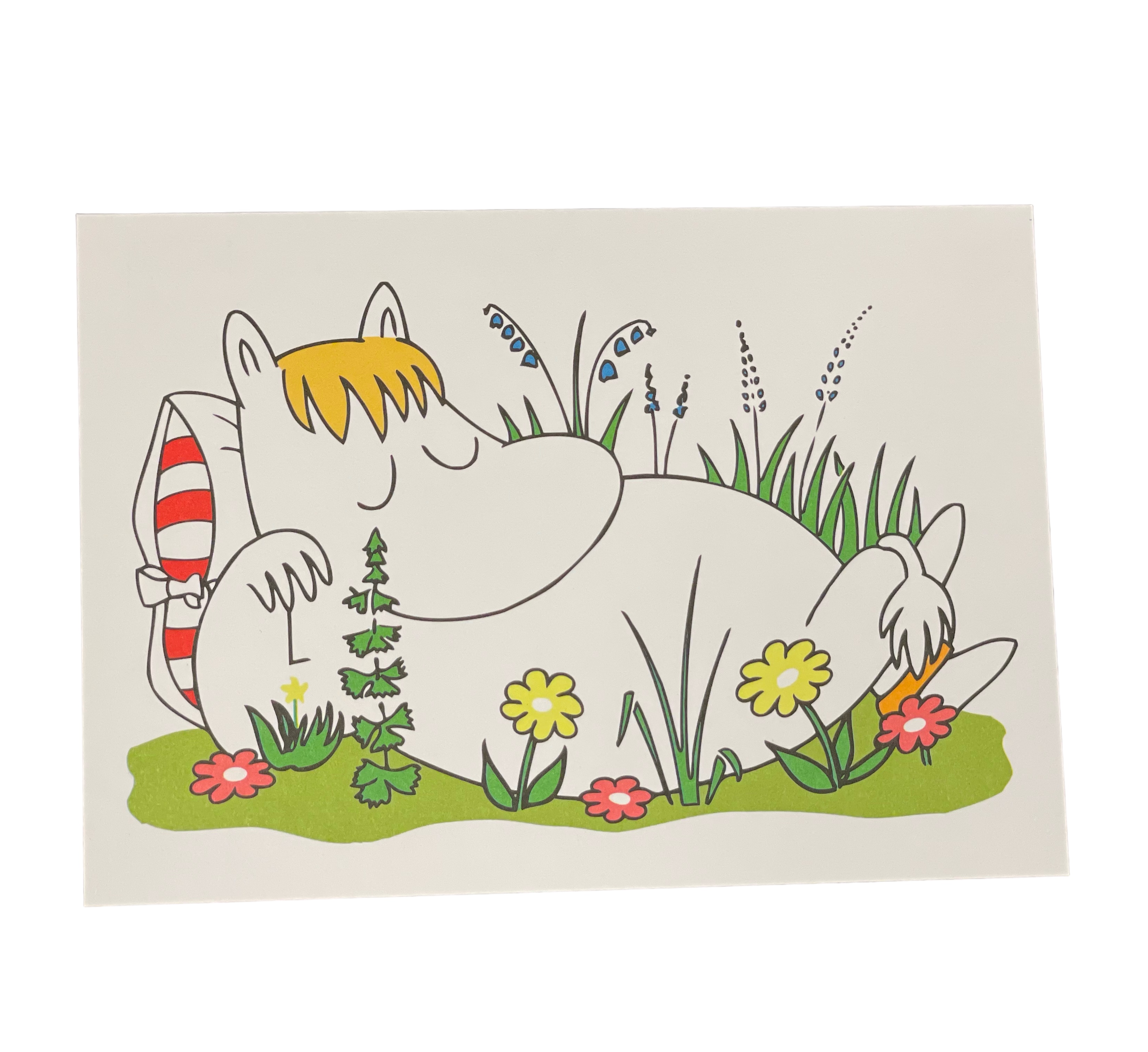 Muminkort - Snorkfröken sover på blomsterängen