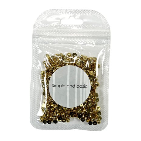Half Pearl Polished Gold 4mm 