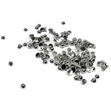Half Pearl Polished Silver 3mm  - 2