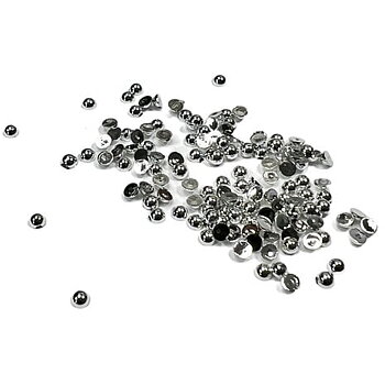 Half Pearl Polished Silver 3mm 