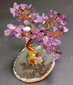 Kristall Bonsai Träd med Agatskiva bas