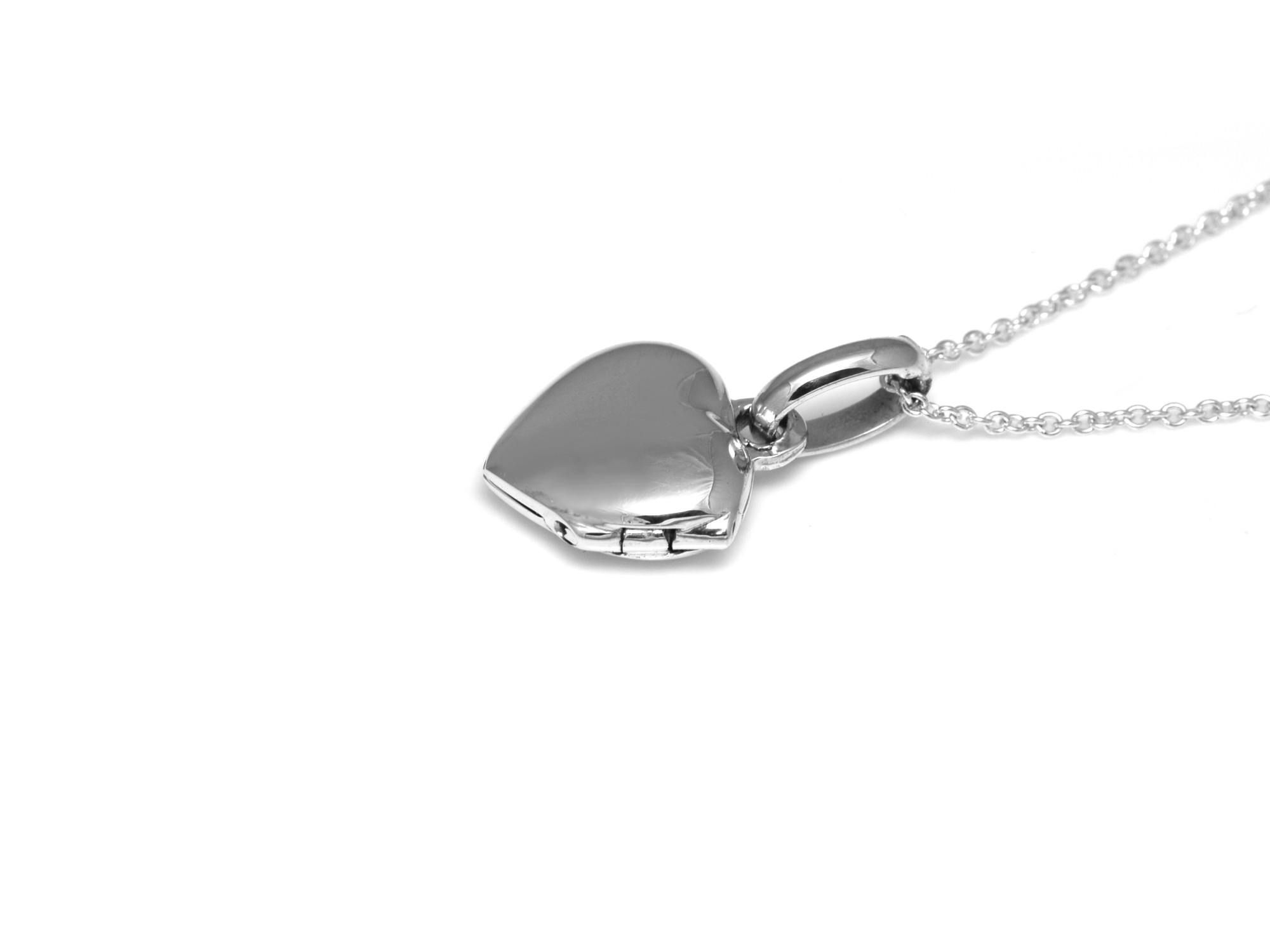 Öppningsbar Litet Hjärta Berlock Halsband i Äkta 925 Silver, Hjärtan Hänge, Kärlek Smycke - 2