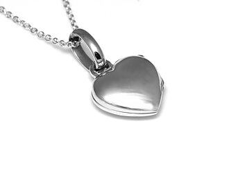 Öppningsbar Litet Hjärta Berlock Halsband i Äkta 925 Silver, Hjärtan Hänge, Kärlek Smycke