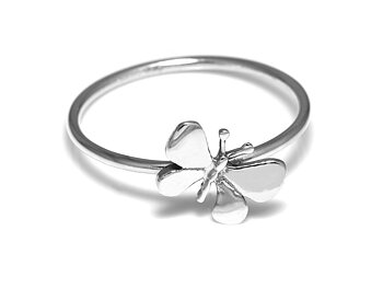 Fjäril Ring i Äkta 925 Silver, Sommar eller Semester Accessoar, Stiliserad Insekt Smycke
