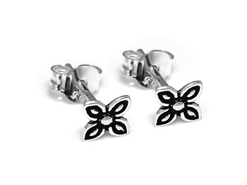 Enkla Blommor Örhängen i Äkta 925 Silver, Blomma Örhänge, Blomster Accessoar, Natur Smycke