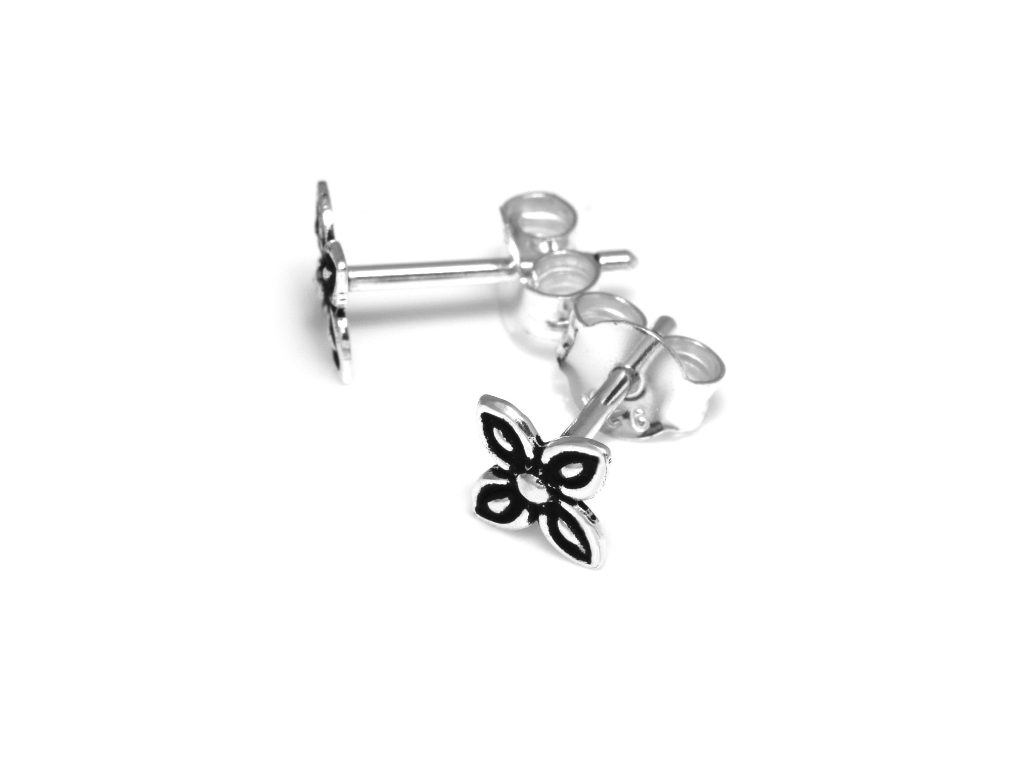 Enkla Blommor Örhängen i Äkta 925 Silver, Blomma Örhänge, Blomster Accessoar, Natur Smycke - 2