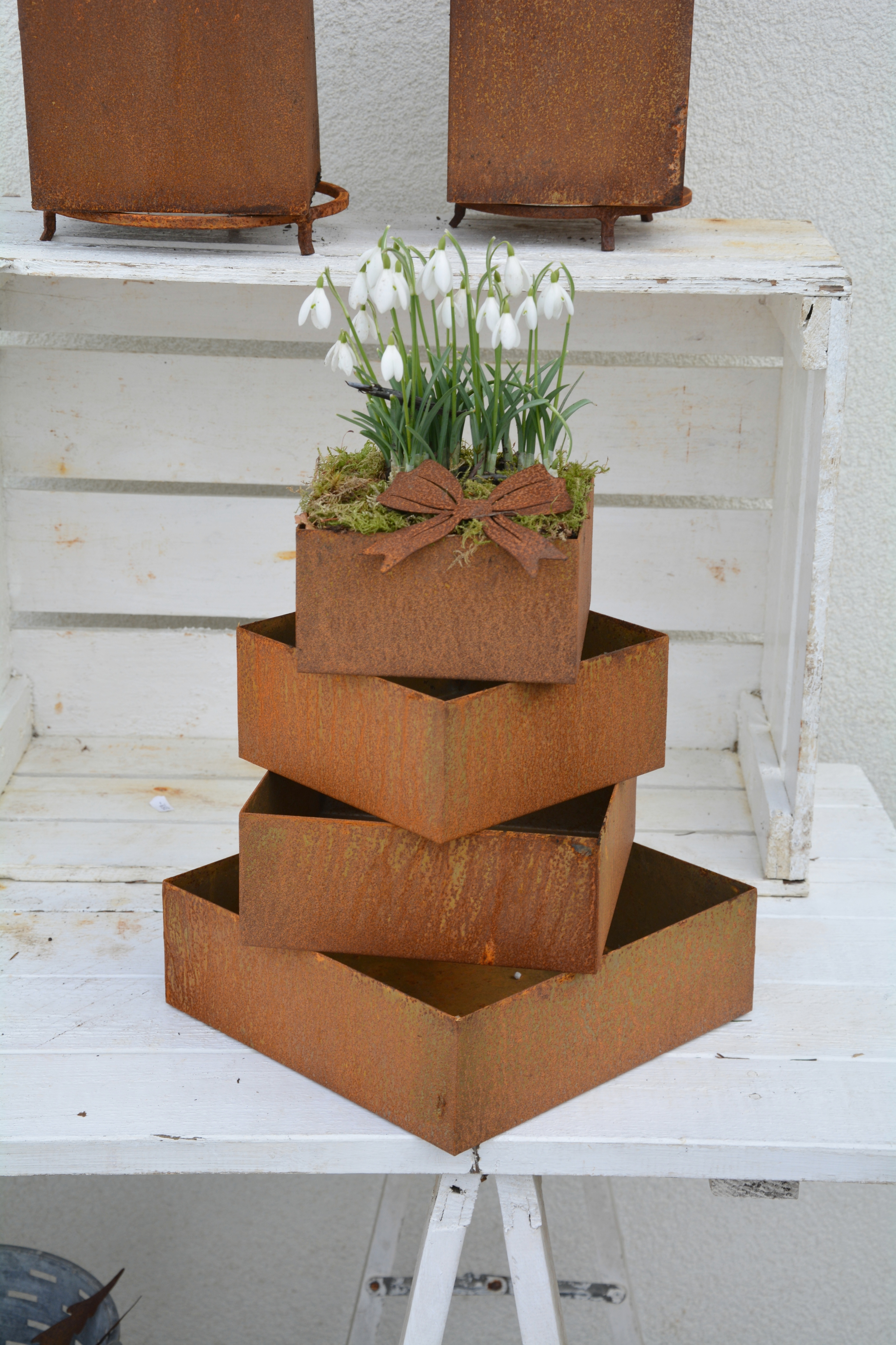 Kruka kvadrat i plåt 20 cm M