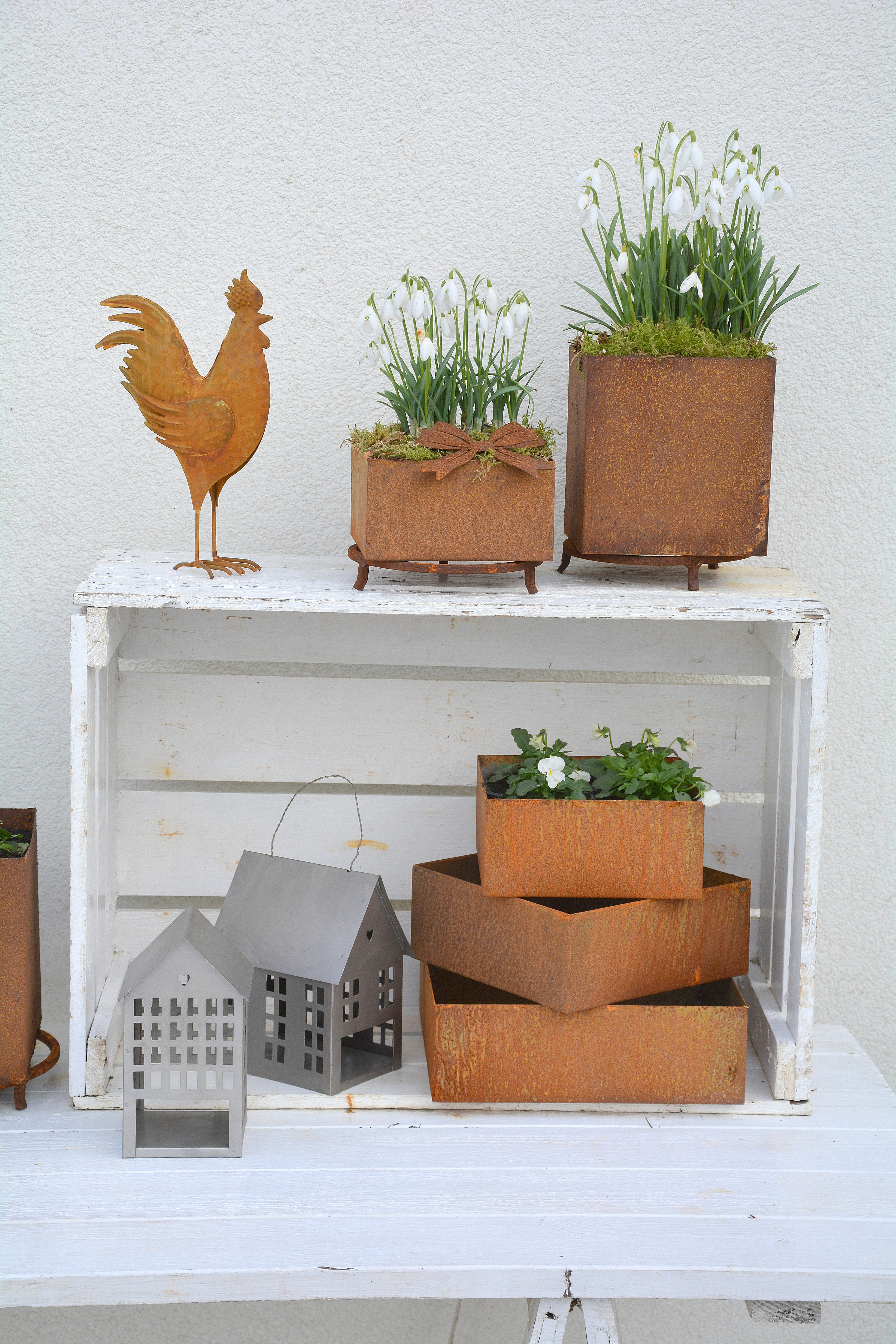 Kruka kvadrat i plåt 22,5 cm L